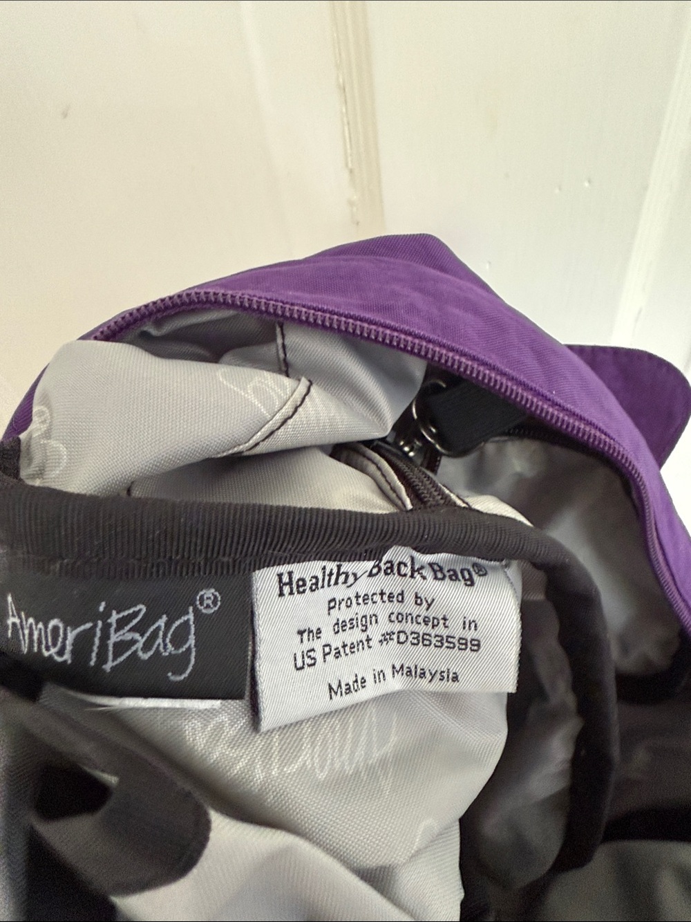 Healthy Back Bag Purple Sling Crossbody Bag - Casual Everyday Style - Picture 6 of 6